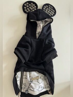 Max Bone x Disney Dog Hoodie Black Studded Ears NWT